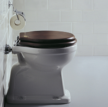 Унитаз приставной Simas Londra LO901bi вертикальный выпуск, орех/хром