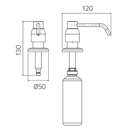 Дозатор Palazzani 9943C510 для жидкого мыла, хром