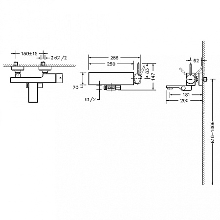 Смеситель Bravat Arc F66061K-01A-ENG для ванны и душа, черный