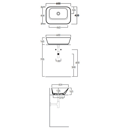 Раковина накладная Simas Wave WA04 bi*0 60x42 белый