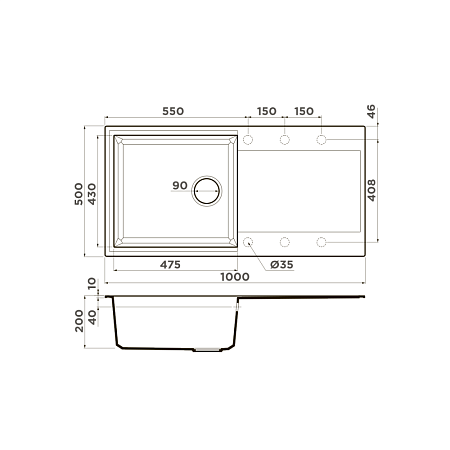 Кухонная мойка Omoikiri Sakaime 100-PL 50x100x20 платина