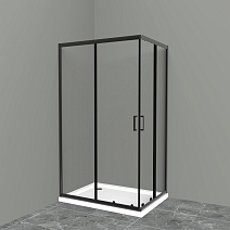 Душевой уголок BelBagno Uno UNO-195-AH-2-120/90-C-NERO прозрачное стекло