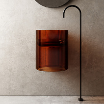 Раковина подвесная прозрачная ABBER Kristall AT2704Opal коричневый