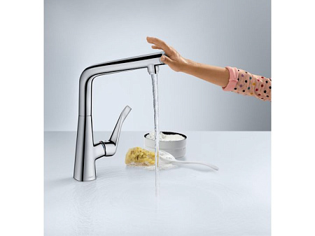 Смеситель Hansgrohe Metris 14847000 для кухонной мойки, хром
