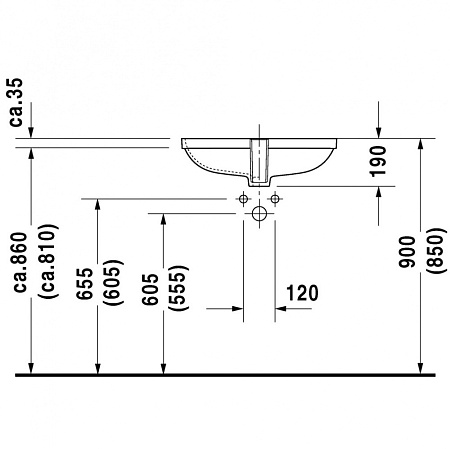 Раковина Duravit D-Code 0338560000 60 белый глянцевый