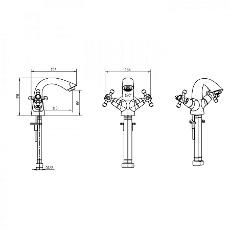 Смеситель Boheme Medici Presente 311 для раковины, бронза