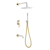 Душевой комплект Boheme Uno 464-2-WG для ванны с душем, белый/золото