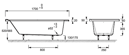 Акриловая ванна Jacob Delafon Formilia 170x80 R