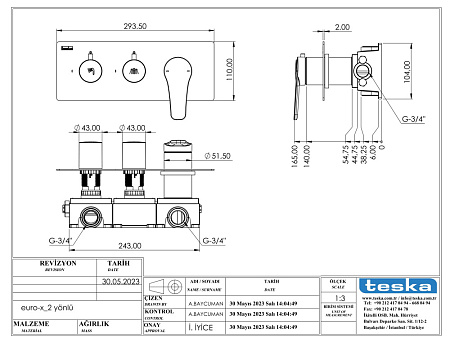 Душевой комплект Teska Euro-X EX3780 черный