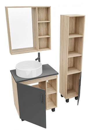 Тумба с раковиной Grossman Флай 107002 70 напольная, дуб сонома/серый