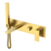 Смеситель Boheme Qubic 474-2-MG для ванны с душем, золото матовое