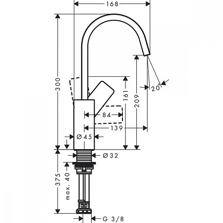 Смеситель Hansgrohe Vivenis 75032000 для раковины, хром