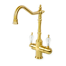 Смеситель Boheme Medici Ripresa 111-CRST для кухонной мойки, кран для питьевой воды, бронза/Cristal