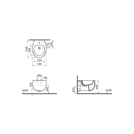 Биде подвесное VitrA Memoria 5886B403-0288 белый