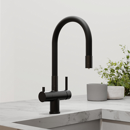 Смеситель для кухонной мойки Sancos Lucia SC4004MB черный матовый