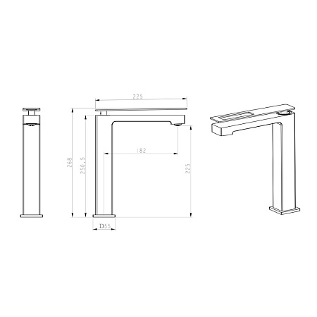 Смеситель Boheme Q 142-CRG.2 для раковины, хром/золото