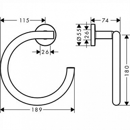 Полотенцедержатель Hansgrohe Logis Universal 41724000 кольцо, хром