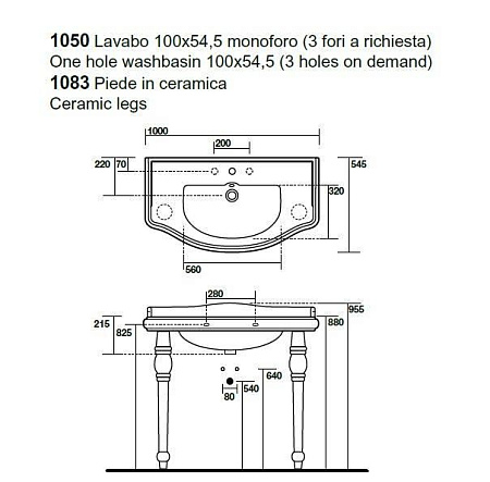 Ножка для раковины Kerasan Retro 108304 (1шт) черный