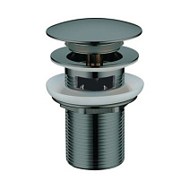 Донный клапан Boheme 612/2-SGM для раковины, с переливом, оружейная сталь глянцевая