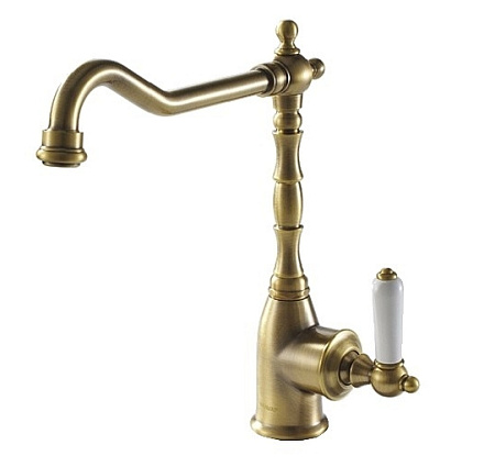 Смеситель Bravat Art F775109U для кухни с высоким поворотным изливом бронза