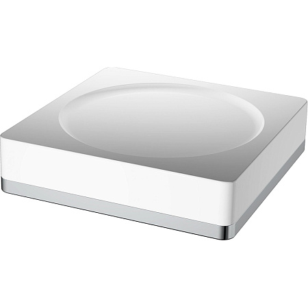 Мыльница Boheme 10960-W-CR настольная, хром/белый