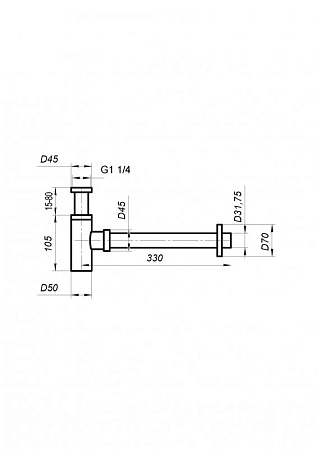 Сифон BelBagno BB-SMT2-01 для раковины, хром