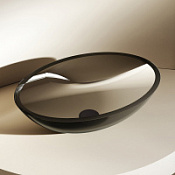 Раковина накладная прозрачная ABBER Kristall AT2802Onyx черный