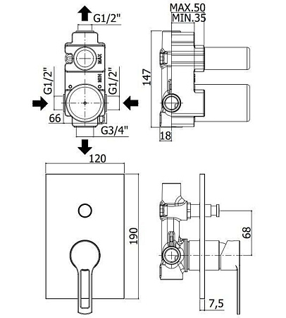 Смеситель Paffoni Ringo RIN015BO/M для душа, белый матовый