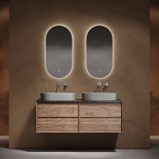 Мебель для ванной со столешницей Sancos Marmi 2.0 140 MR2.070ECH+TT140A1 дуб чарльстон/Black Sky