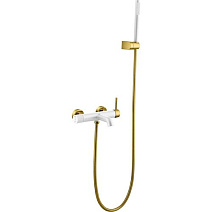 Смеситель Boheme Uno 463-WG для ванны, белый/золото