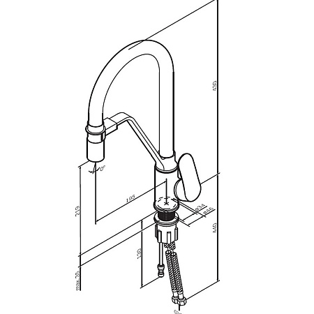Смеситель Am.Pm Like F8007826 для кухонной мойки, бежевый