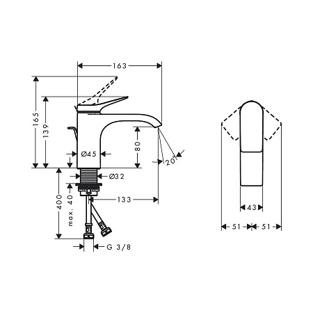Смеситель Hansgrohe Vivenis 75010670 для раковины, черный матовый