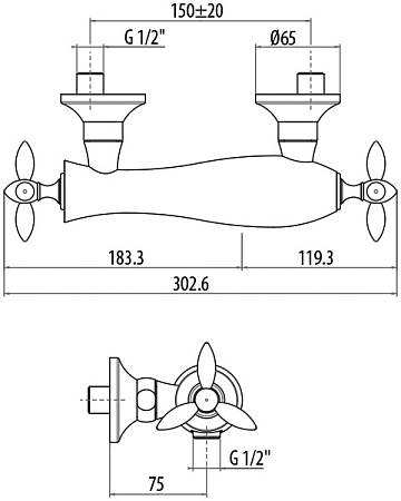 Смеситель Gattoni Timor 1807518C0cr для душа хром