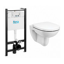 Комплект Roca Debba Round Pack 893104980 унитаз подвесной + инсталляция + сиденье