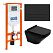 Комплект 4 в 1 BelBagno Sela BB3201CHR-MB/BB3201SC-MB/BB002-80/BB007-PR-NERO.M с кнопкой