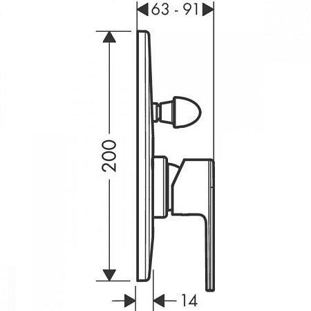 Смеситель Hansgrohe Vernis Shape 71458000 для ванны с душем, хром