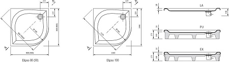 Поддон для душа Ravak Galaxy ELIPSO-90 PAN самонесущий с панелью