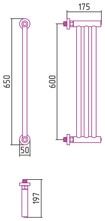 Полотенцесушитель водяной Сунержа Хорда 03-4124-0600 600x195 золото