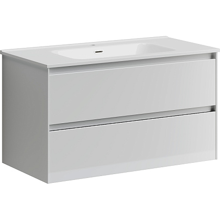 Тумба с раковиной Sancos Cento 90 CN90W белый глянцевый