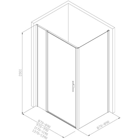 Душевой уголок Allen Brau Priority 3.31011.BA + 3.31017.BA 140x90 серебро браш