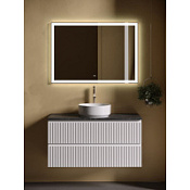 Мебель для ванной со столешницей Sancos Snob R 100 SNR100W+TT100A1X Bianco/Black Sky