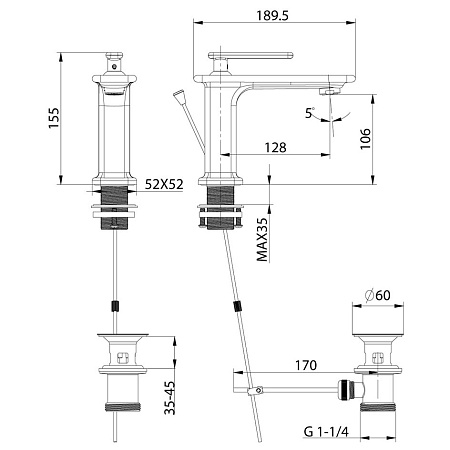 Смеситель Lemark Mista LM6406WG для раковины белый, золото
