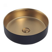 Раковина накладная ABBER Bequem AC2109BG золото матовое/черный