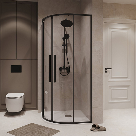 Душевой уголок Niagara Nova NG-6827-34BLACK 100x100x195 стекло прозрачное/профиль черный матовый