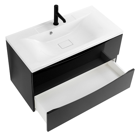 Тумба с раковиной BelBagno Marino MARINO-1000-2C-SO-NL-P 100 nero lucido