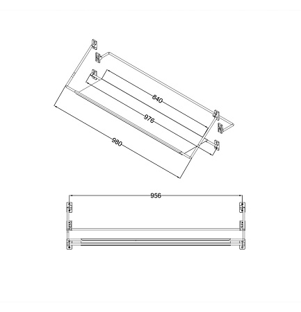 Полка-вешалка Niagara Nova NG1020B 120 черный матовый