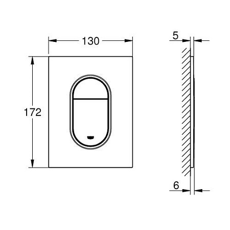 Кнопка смыва Grohe Arena Cosmopolitan 37624000 для унитаза, хром