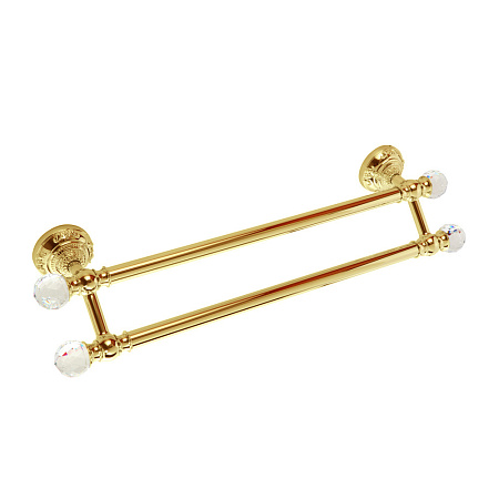 Полотенцедержатель Migliore Cristalia 16844 двойной L60 золото/swarovski