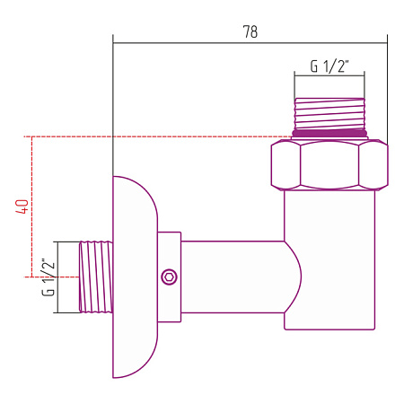 Угол переходной Стилье 03003-1212 хром