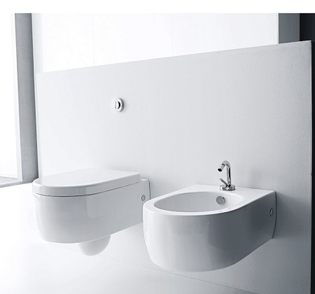 Биде подвесное Kerasan Flo 312501*1 с 1 отверстием под смеситель